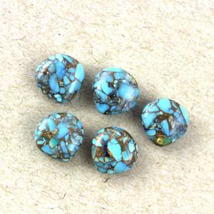 Pierre précieuse synthétique (créée en laboratoire) de type Mohave turquoise, cabochon, certifiée par un tiers - Product Image 5