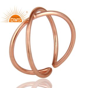 Collection classique indienne, nouvelle bague empilable en argent 925 plaqué or rose 14 carats, style infini, fournisseur de bijoux - Product Image 2