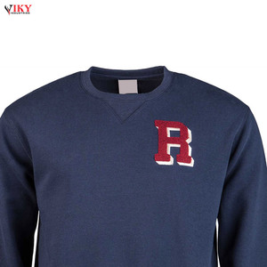 Sweat-shirt col rond pour hommes, t-shirt personnalisé, OEM, sur-mesure, avec lettres, Logo brodé de Chenille, haute qualité, - Product Image 3