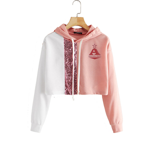 Sudaderas con capucha de alta calidad para mujer, Top corto en Color amarillo, con forro polar, sudaderas casuales a la venta - Product Image 6