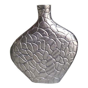 Vase à fleurs en aluminium martelé argenté - Product Image 3