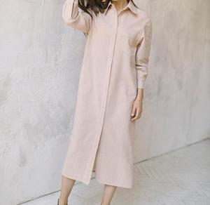 เดรสสตรีผ้าลินินคอตตอนแขนยาวคอตตอนสีขาว100% ใหม่ล่าสุดแฟชั่นล่าสุด - Product Image 1