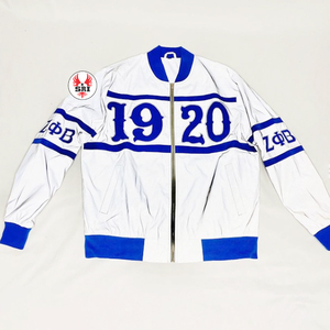 Zeta Phi Beta Sorority Embroidered Women's Reflective Bomber Jacket Satin <b>Quilted</b> Coaches Jacket Customizable Sorority Apparel - Product Image 3