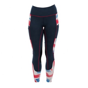Collants d'équitation sans coutures pour femmes avec fermeture auto-agrippante, bande latérale, patch au genou et design équestre ventilé - Product Image 1