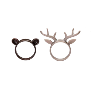 Anillos de servilletas de conejo y Reineer, hechos a mano, modernos, clásicos, elegantes, personalizados, antiguos - Product Image 1