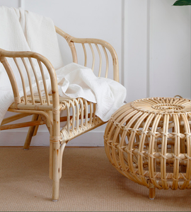 Grande chaise en rotin naturel écologique, 10 pièces, décor de maison/meubles en rotin faits à la main - Product Image 2