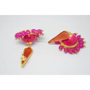 ต่างหูแบบห่วงประดับหินทองเหลืองเคลือบด้านสีทองเมียนาการีแบบดั้งเดิม สวยงามทันสมัย สำหรับเด็กหญิงและสตรี - Product Image 3