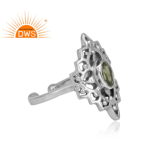 Boho Style <b>925</b> <b>Silver</b> Glossy Peridot Gemstone Women <b>Ring</b> Oxidized Jewelry Supplier Classic Collection - Product Image 3