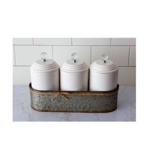 Handmade White <b>Kitchen</b> Tool <b>Caddy</b> in Galvanized Metal With Customized Shape and Size Perfect Home <b>Kitchen</b> Organization Storage - Product Image 1