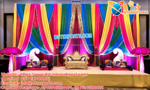 Bordado Sangeet evento telón de fondo cortinas Sangeet escenario bordado Paisley telones de fondo brillante y hermoso telón de fondo cortinas - Product Image 4