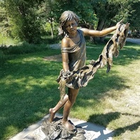 Statue de danseuse de ballet en bronze coulé grandeur nature pour décoration de jardin
