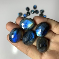 Labradorite naturelle personnalisable AAAAA, ronde/ovale 14mm, bleu argenté, facettée, 9mm-20mm, pour bijoux, taille damier haute qualité