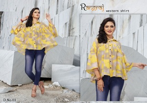 Blusa holgada informal de satén con manga acampanada para mujer, Top estampado a la moda - Product Image 5