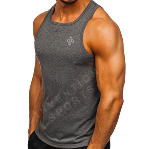 Camiseta sin mangas de algodón roja para hombre, camiseta sin mangas lisa con logotipo personalizado para gimnasio, ropa deportiva informal, camisetas sin mangas a la venta - Product Image 5