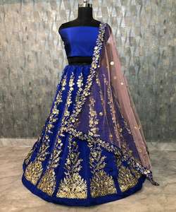Lehenga choli de travail de séquence de broderie de georgette à la mode avec des vêtements de mariage dupatta prix de gros vêtement ethnique surat - Product Image 2