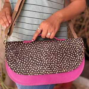 Bolso de hombro de cuero reciclado multicolor a la moda para mujer, bolsos de gran tamaño, bandolera con forro de nailon y cuero genuino - Product Image 1