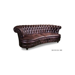 Sofá Chesterfield BAS9101A, Juego de Sala de Estar, Muebles Clásicos Modernos, Cuero Genuino, Alta Durabilidad, Lujoso y Elegante 3.5 - Product Image 1
