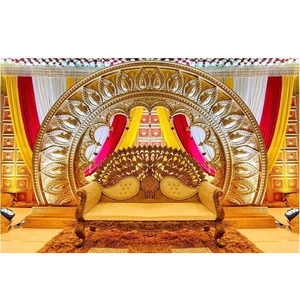 Panneau de mariage en Fiber de verre, grande réception de mariage indien, cadre FRP décoratif de luxe, scène asiatique sculptée - Product Image 1