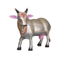 Patung Sapi Aluminium Dekoratif Seni Rakyat Religius Cetakan Logam Dari Kalavastu