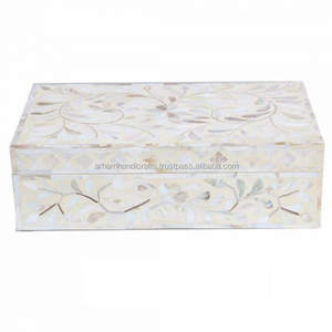 Maison et bureau Boîte à bijoux décorative en nacre incrustée Solution de stockage élégante pour vadrouille - Product Image 3