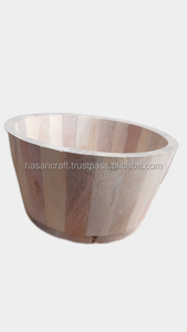 Juego de Tazones para Servir de Madera Natural 100% Clásica, Hechos a Mano, Modernos, Desechables, para Cocina, Hogar, Hotel, Restaurante, Frutas, Ensaladas, Fiestas - Product Image 3