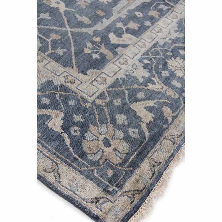 Handmade Carpet Persian Design Ivory & Blue Color Wool & Silk Hand Knotted Rugs All Size Available Modern Area Rugs