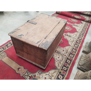 Caja de Madera Maciza Vintage para Mantas, Baúl de Almacenamiento Estilo Cofre del Tesoro Antiguo, Mueble de Comedor Estilo Rústico Ecológico Personalizable - Product Image 6