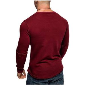 T-shirt manches longues pour homme, estival et décontracté, haut à col ras du cou, tissu de haute qualité, service d'impression personnalisé - Product Image 3