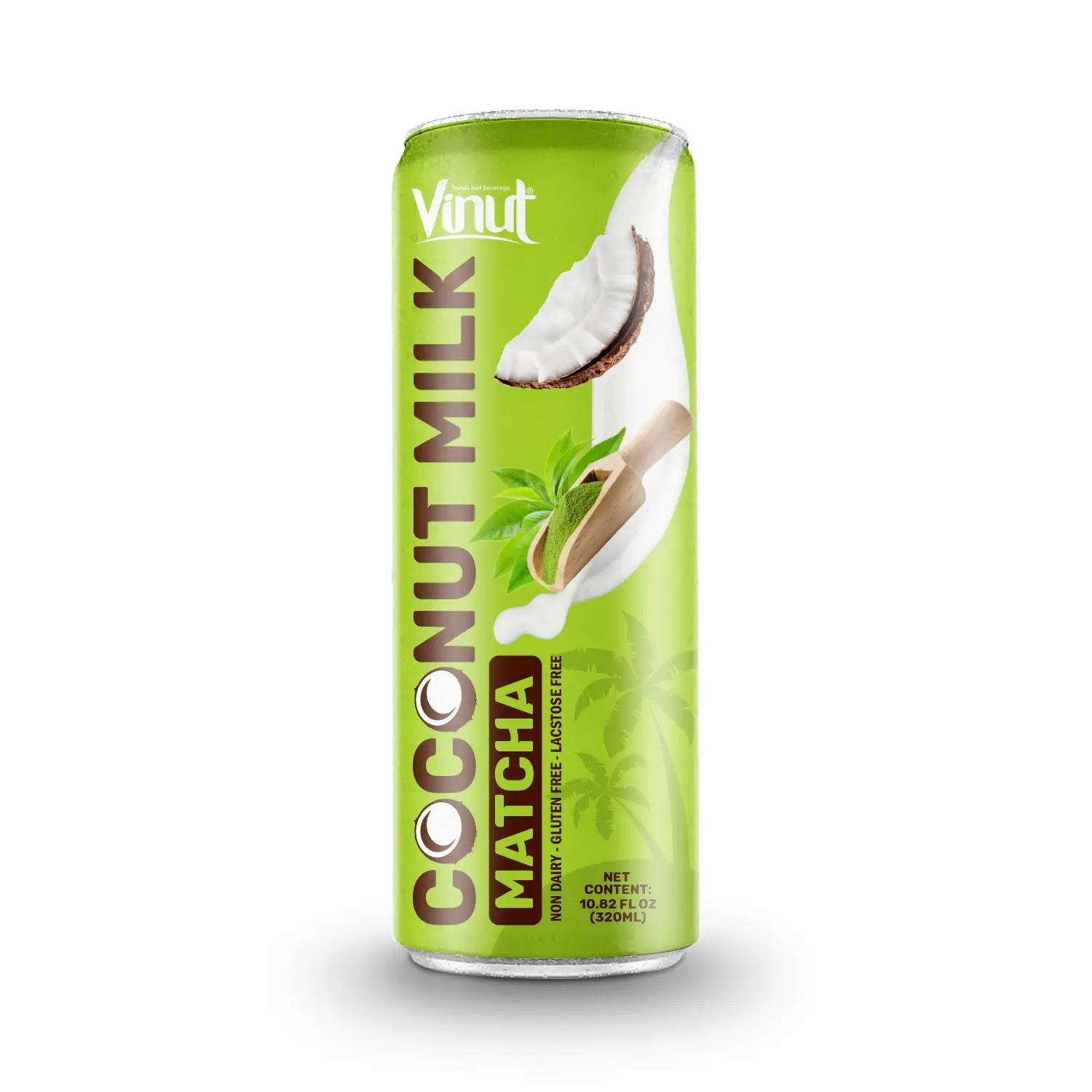 10.82 Fl Oz Dose VINUT Kokosmilch mit Matcha Lieferanten verzeichnis Glutenfreies Kokosmilch getränk Matcha Grüntee