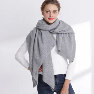 Tong Sheng Custom Elegant Women Fall Winter Thick Warm 100% Wool Cashmere Shawl And Scarf
