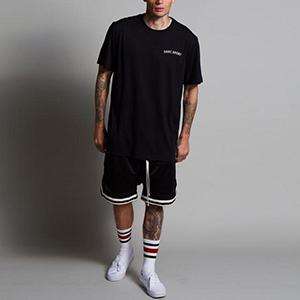 Shorts d'entraînement de basket-ball universitaires unisexes d'été imprimés avec poches zippées, tissu en maille respirant, antibactérien - Product Image 6