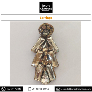 World Wide Supply Boucles d'oreilles pendantes en cristaux de tube brodées à la main de style classique pour femmes d'Inde à un prix optimal - Product Image 5