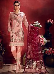 2021 Vente chaude robe en georgette marron avec broderie de fil lourd Saree traditionnel et Salwar Kameez fabriqué à partir de rayonne de soie - Product Image 4