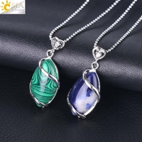 Collier en pierre de cristal de Quartz naturel, bijoux tendance, 1 pièce, pour femmes et hommes, en forme d'œil de cheval