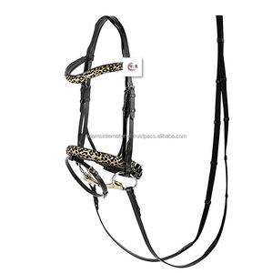 Calidad profesional de cuero acolchado suave Safari Horse Brida de alta calidad Noseband Headpiece - Product Image 1
