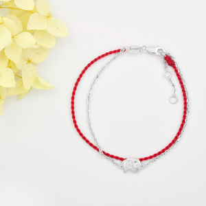 925 Sterling Jewelry <b>Silver</b> Women Lucky Red Line Elephant <b>Bracelet</b> - Product Image 2