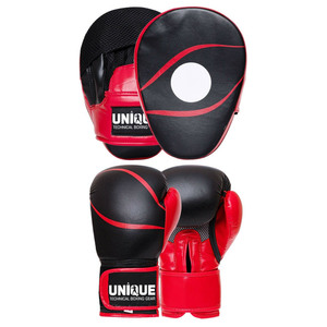UNIQUE GYM WEAR PU Leather Professional Sparring MMA Boxing Gloves <b>Focus</b> <b>Pads</b> with for Closure Full Finger for Men Women Kids - Product Image 2