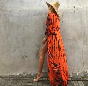 Diseñador vestido de las mujeres ropa rayón Tie Dye Kimono de - Product Image 4