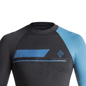 Rash Guard de manga completa con paneles mixtos para hombre OEM, gran oferta, protección UV de secado rápido, ajuste atlético, construcción duradera, duradera y elegante - Product Image 6