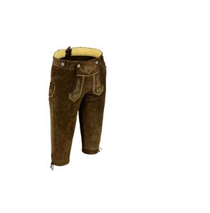 Lederhosen pour hommes en daim de vache brun foncé - Product Image 1
