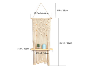 Étagère Murale en bois Macramé Suspendu Plante D'intérieur - Product Image 2