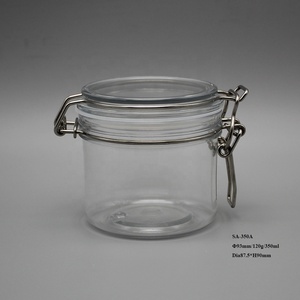 Wide Mouth Hermetic 350ml PET Plastic <strong>Black</strong> Tea Round Storage Jar <strong>Container</strong> With Lid Airtight Food Jar Copper Swing Top - Product Image 2