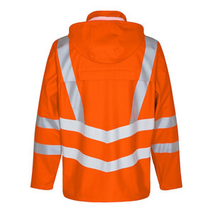 Cubierta de poliéster tejido con recubrimiento hi viz, abrigo reflectante fluorescente de seguridad para lluvia, ropa de alta visibilidad - Product Image 2