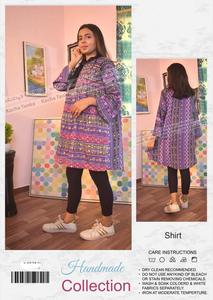 Kurtis en lin pour femmes pour l'hiver, style ethnique pakistanais brodé, marque Kacha Tanka pour adultes en Inde - Product Image 2