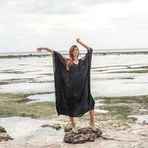 Venta caliente elegante Sexy sólido Kaftan 100% rayón al por mayor personalizado Sexy ropa de playa cubrir hasta el 2017 - Product Image 2