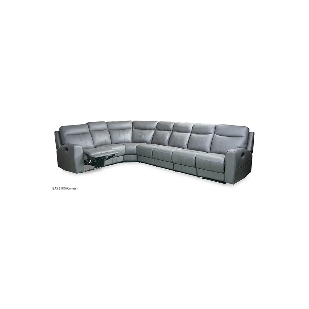 Kursi Sofa BAS3180 Ruang Tamu Modern Mebel Rumah Kain Kulit Asli Desain Modular 3 + 2 + 1 Tempat Duduk Malaysia