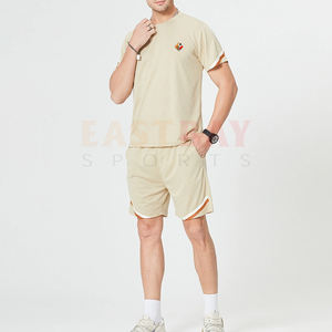 High Quality Custom <b>Men</b> Two Piece Shorts Set T <b>Shirt</b> With Short Breathable <b>Summer</b> Set - Product Image 2