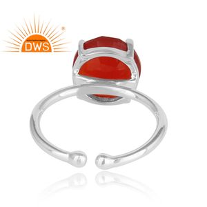 Prong <b>Set</b> Red Onyx Gemstone Jewelry Wholesaler 925 <b>Sterling</b> Fine <b>Silver</b> <b>Ring</b> Jewelry Manufacturer - Product Image 3