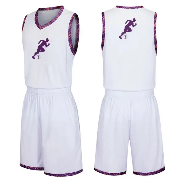 V-Hals Geborduurde Mesh Jongens Basketbal Kleding Jersey Sets Wedstrijd Uniformen Basketbalkleding Shirts En Shorts Uniformen
