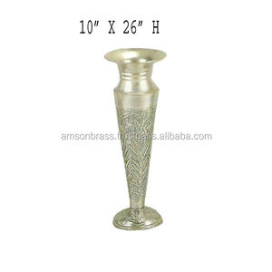 Urna de flores de níquel antiguo para decoración de interiores del hogar, urna de jardín, alambre de hierro metálico, urna decorativa para jardín doméstico - Product Image 1